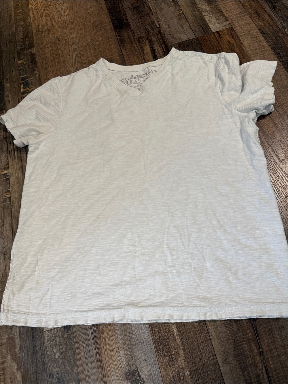 Helix Men's V-Neck Short Sleeve Shirt - White / grayish